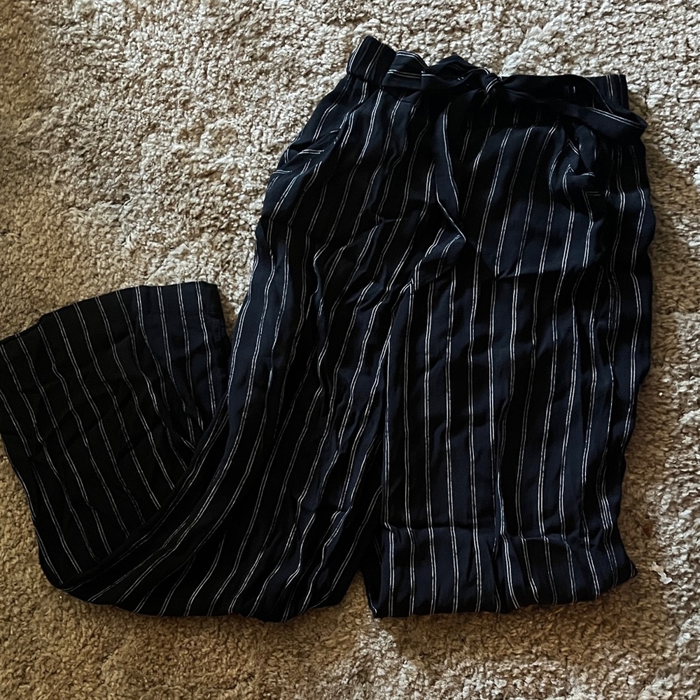 Wilfred Black and White Striped Trousers